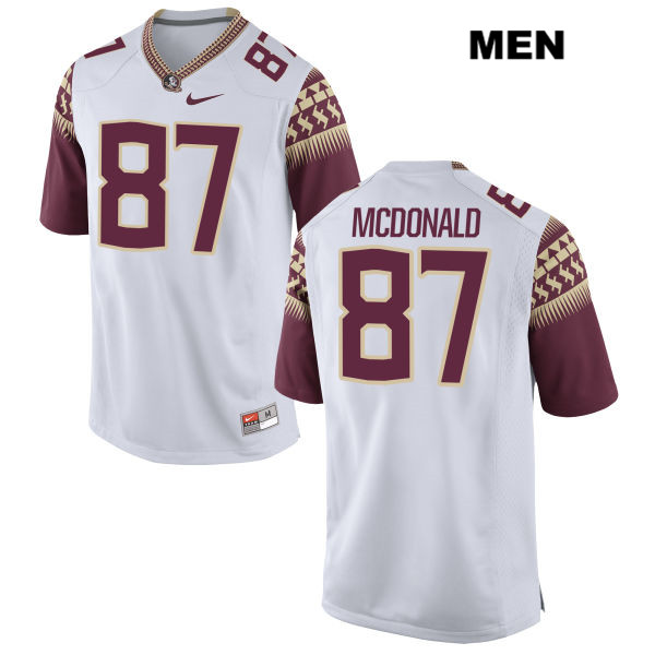 Men's NCAA Nike Florida State Seminoles #87 Camren Mcdonald College White Stitched Authentic Football Jersey CQS1369WG